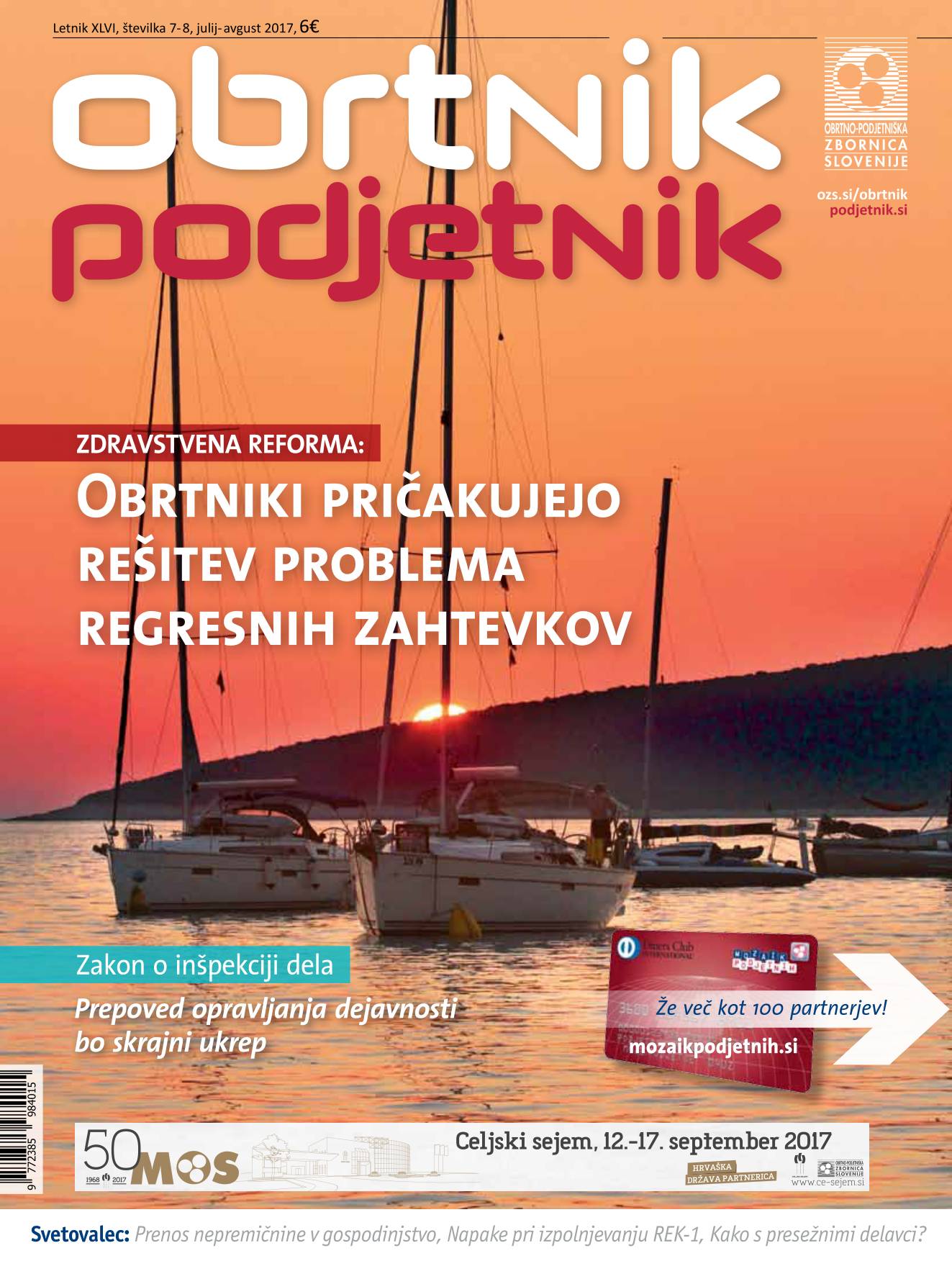 Obrtnik podjetnik julij avgust 2017
